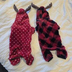 Small Dog Reindeer Holiday Christmas Outfits Bundle Of 2 New Never Worn